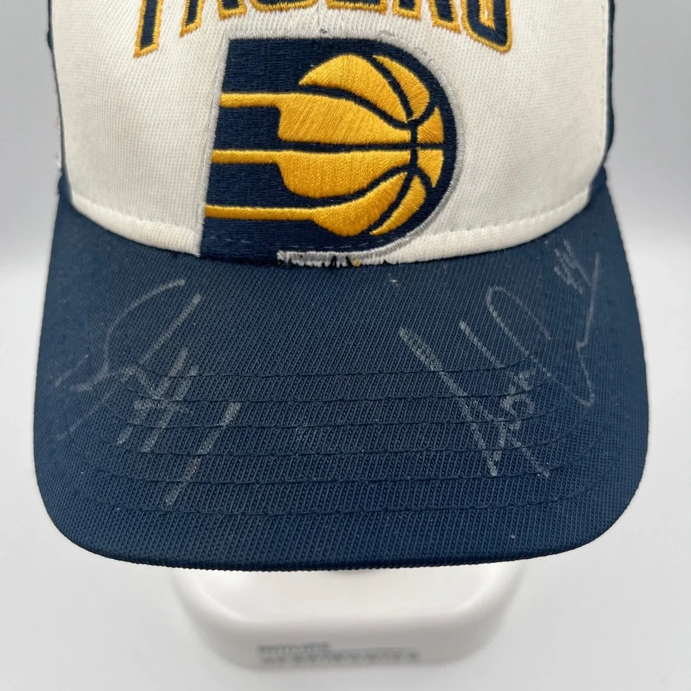 2005‎ Reebok Indiana Pacers Hat Signed Stephen Jackson Austin Croshere Kids OS